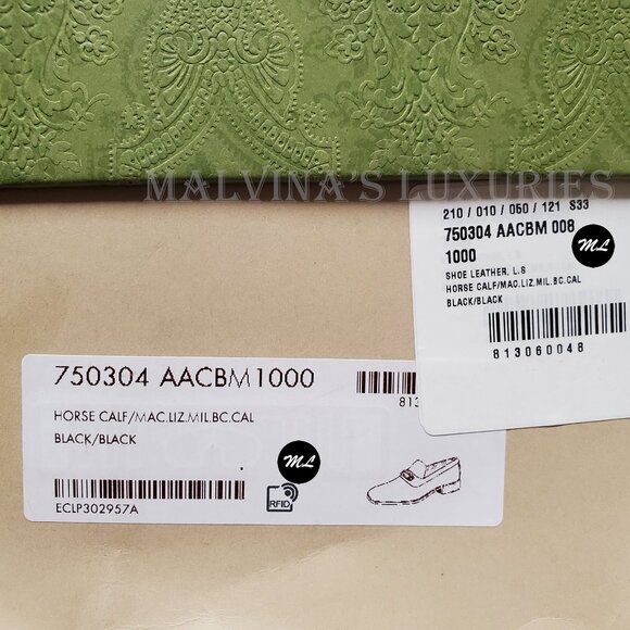 GUCCI SHOES MENS GEOMETRIC G LOGO BLACK LEATHER LOAFERS w LIZARD sz 10 10.5 - Picture 15 of 15